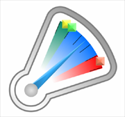 Chart: Gauge with gradient fill on border and gauge range, and multiple needles as markers