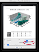 Chart: iPad app with an alpha slider that interacts with the chart